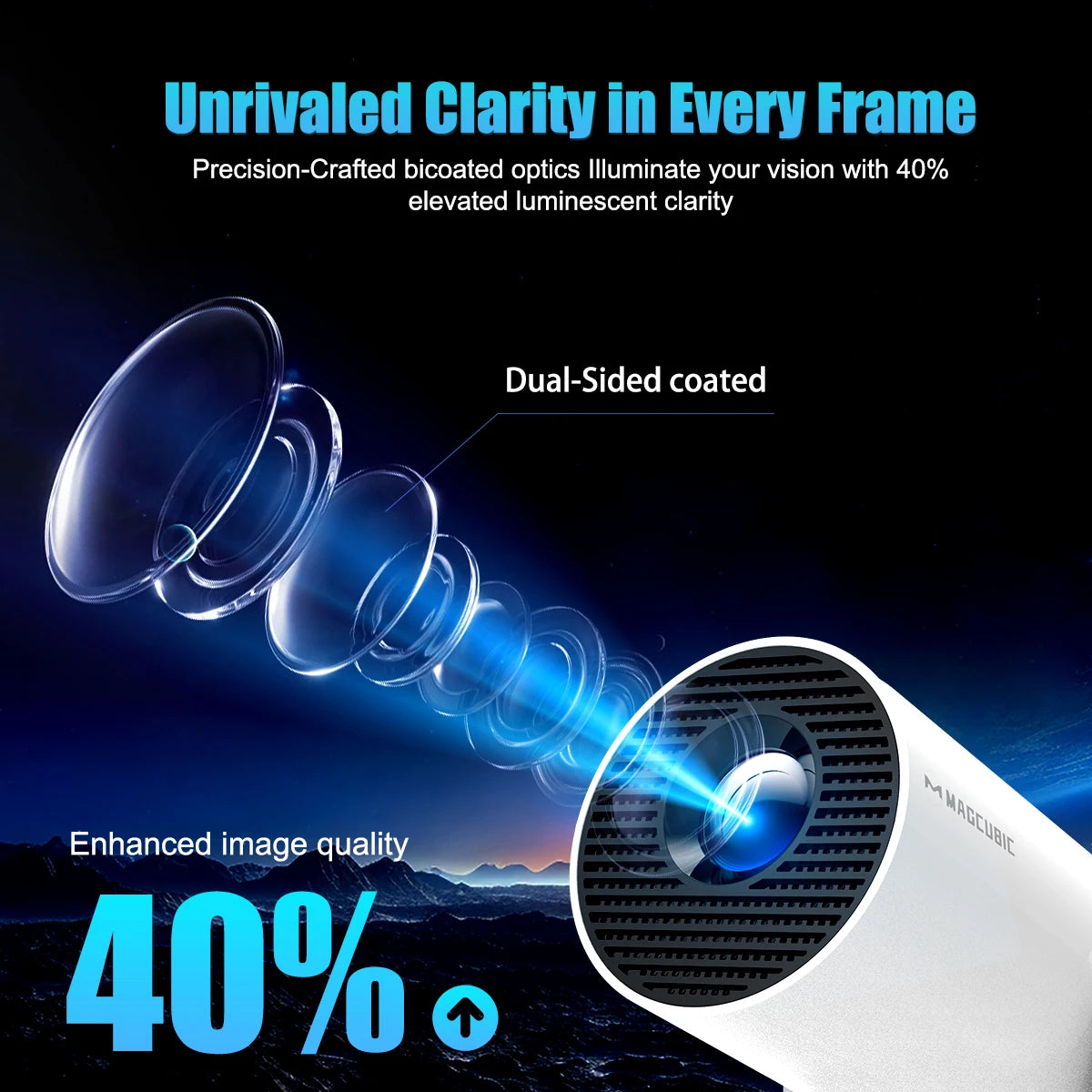 4K Smart Projector by Magcubic | Android 11 & Outdoor-Ready