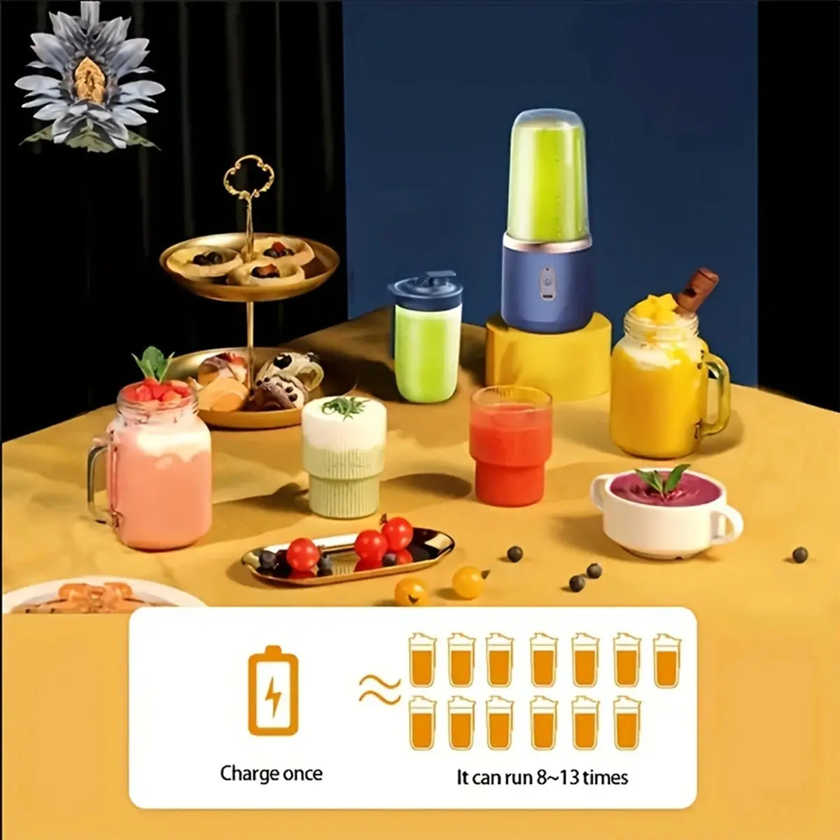 Portable USB Double Cup Juicer Blender – Rechargeable Fruit Mixer & Milkshake Maker