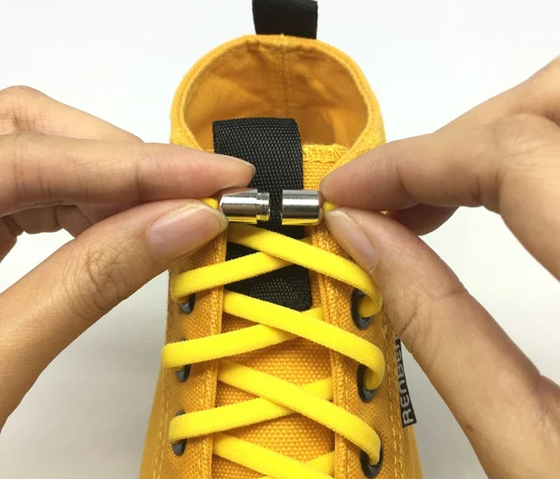 No-Tie Elastic Shoelaces with Metal Lock