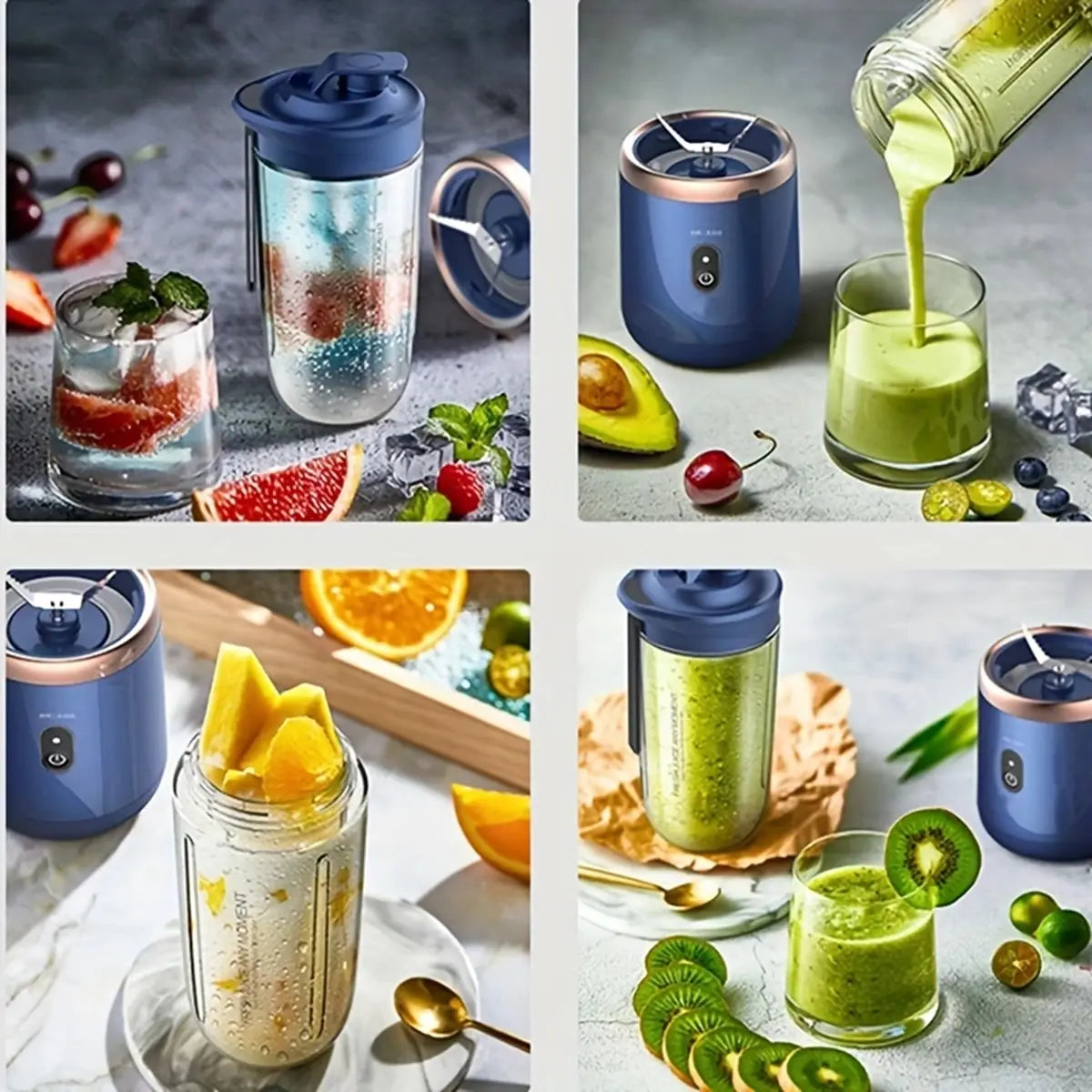 Portable USB Double Cup Juicer Blender – Rechargeable Fruit Mixer & Milkshake Maker