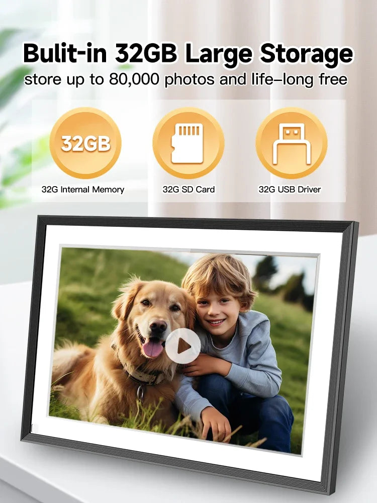 Smart WiFi Photo Frame โ 32GB HD Memories, Anytime