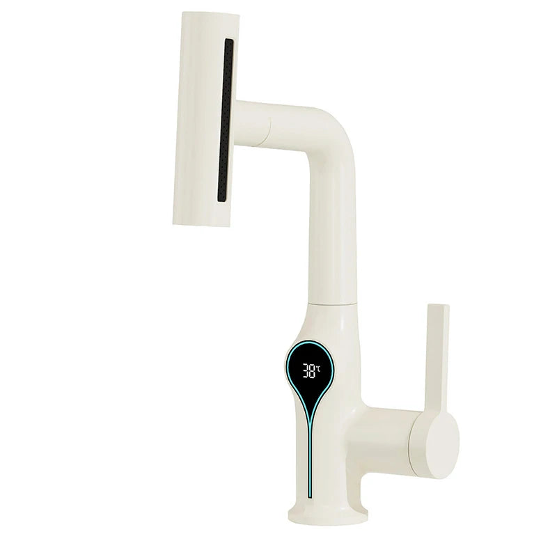 Digital Waterfall Basin Faucet with Temperature Display