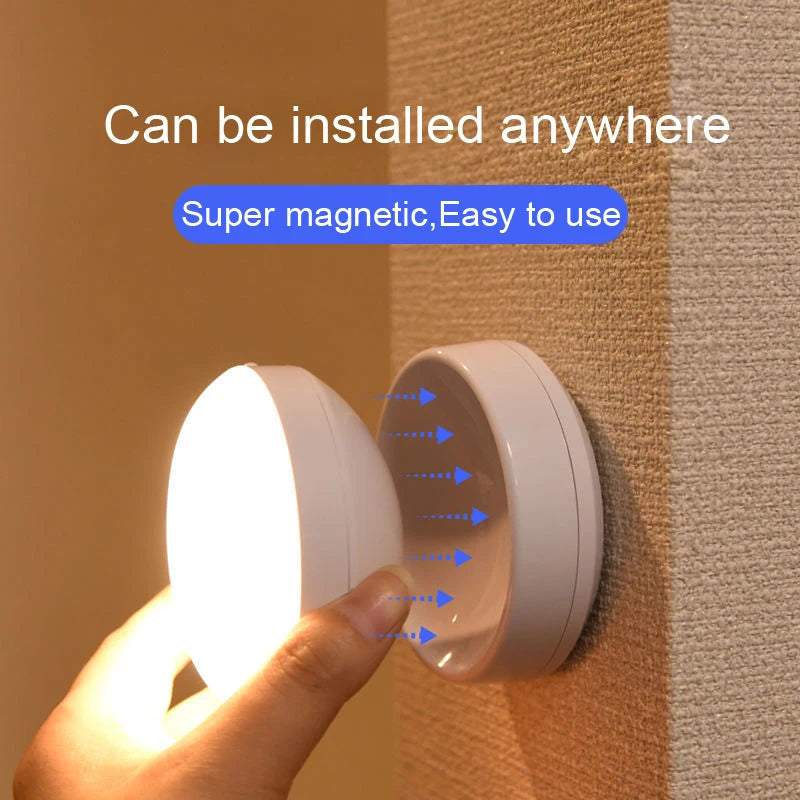 Motion Sensor LED Night Light – USB Rechargeable & Silent Glow