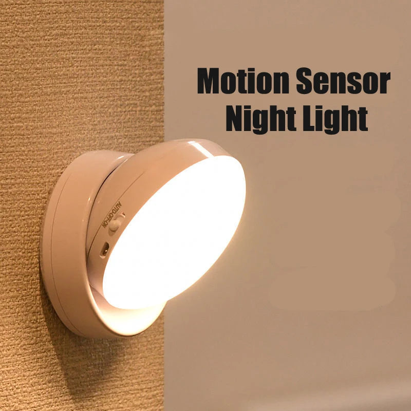 Motion Sensor LED Night Light – USB Rechargeable & Silent Glow