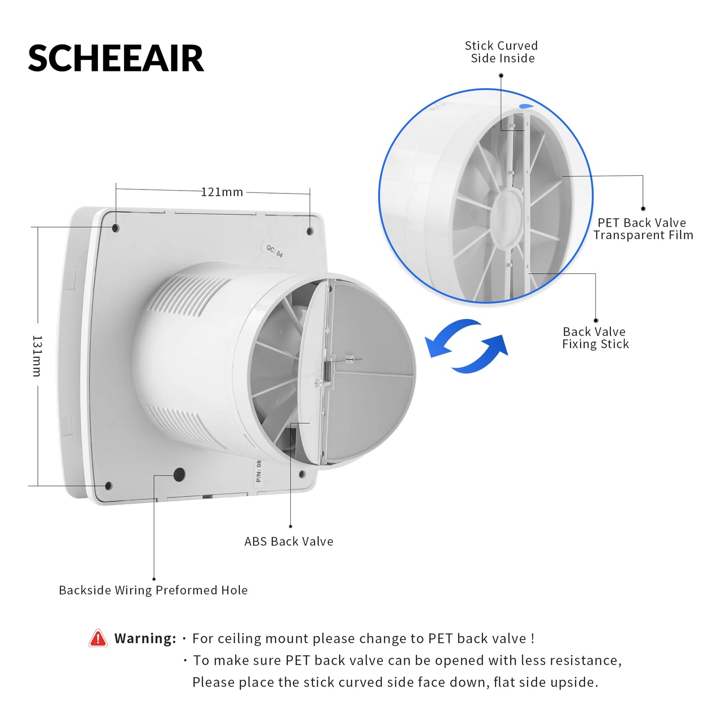 Smart Life WiFi Bathroom Exhaust Fan with Humidity & Motion Sensors