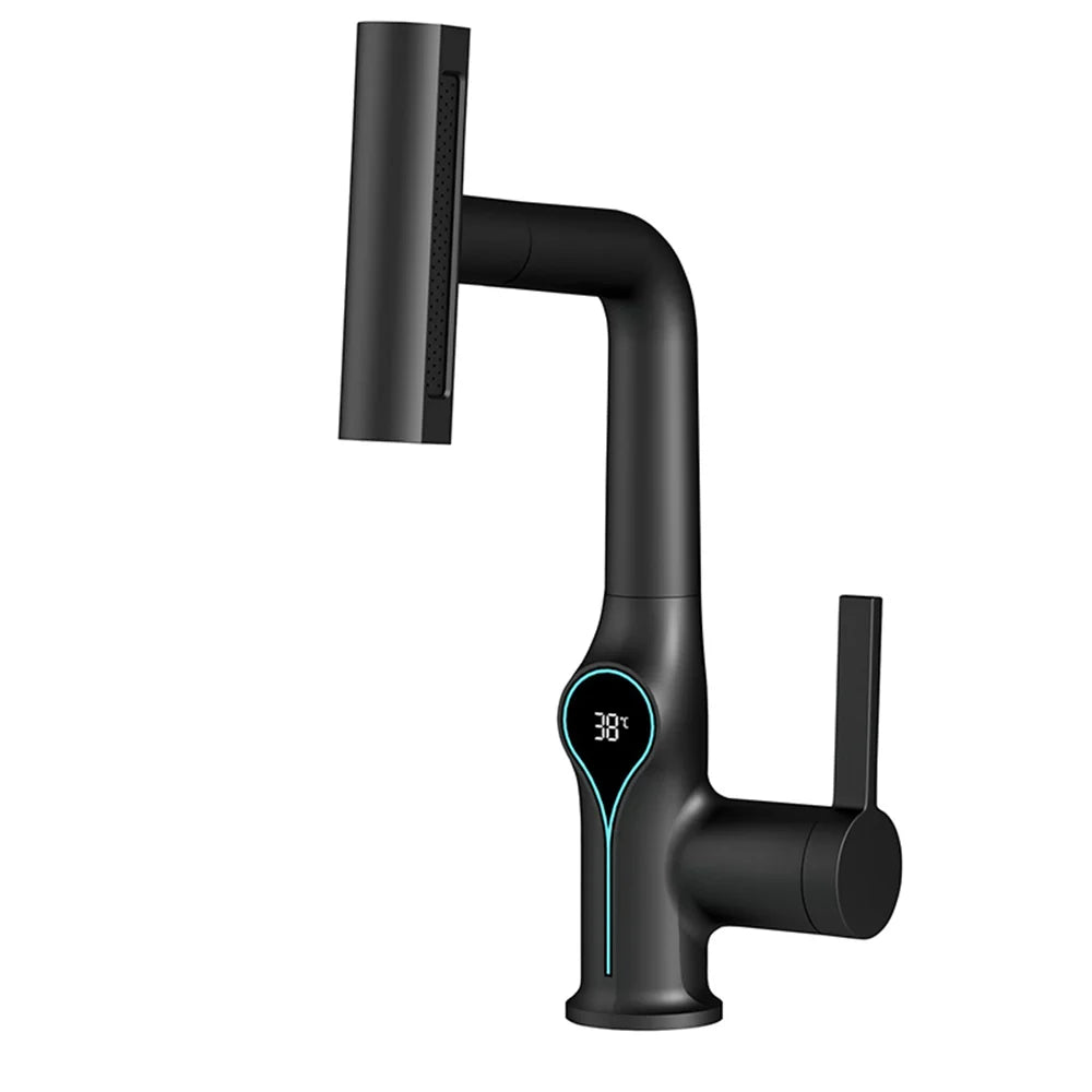 Digital Waterfall Basin Faucet with Temperature Display