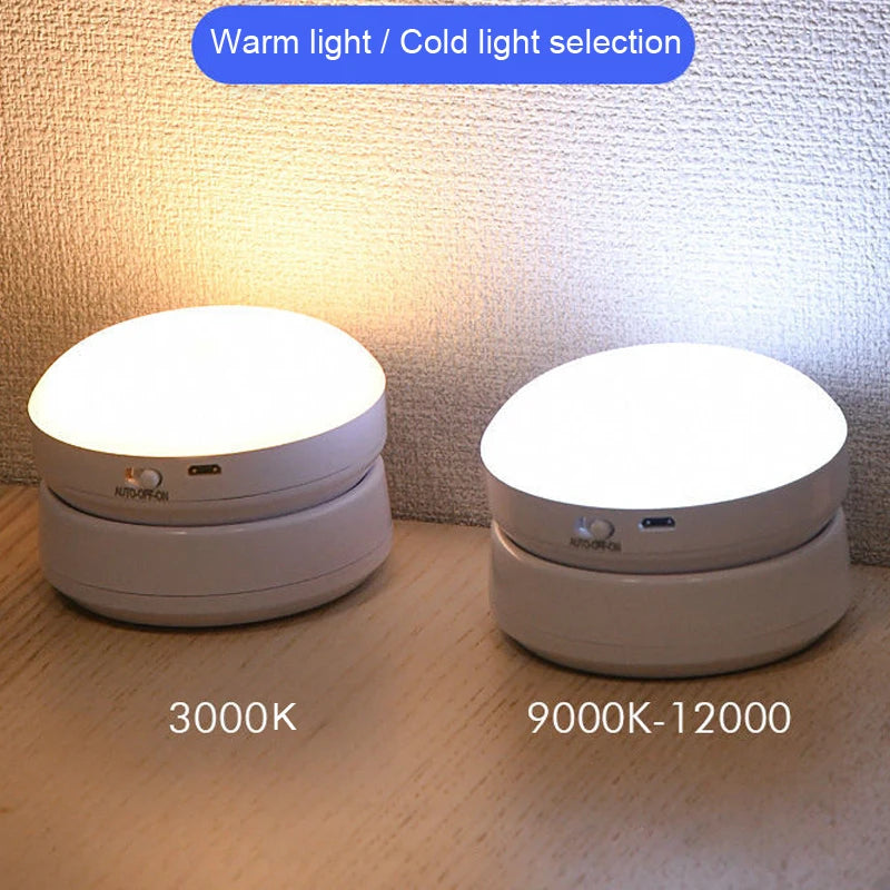 Motion Sensor LED Night Light – USB Rechargeable & Silent Glow