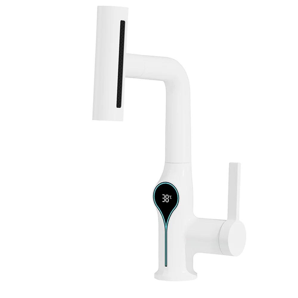 Digital Waterfall Basin Faucet with Temperature Display