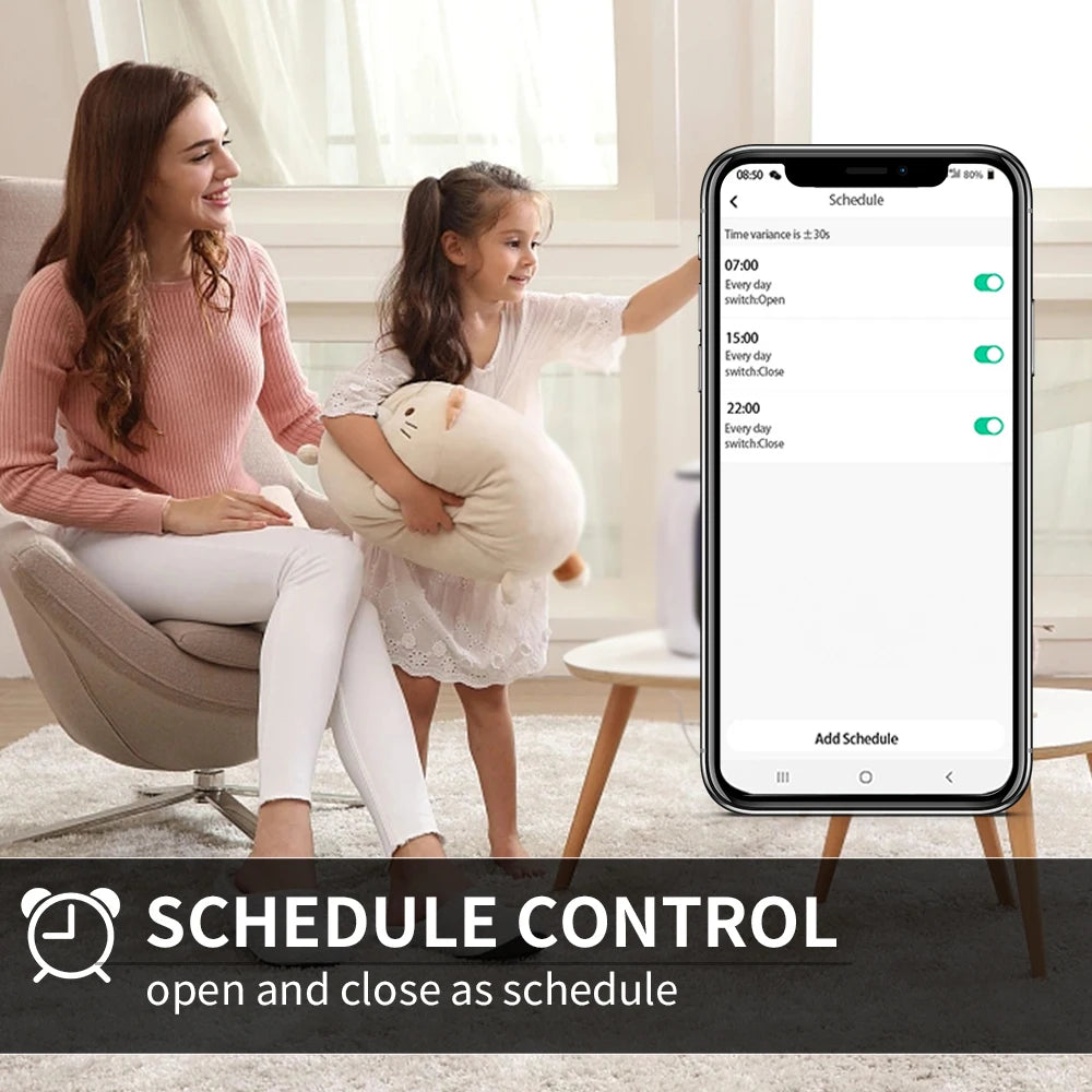 Smart Curtain Motor – Tuya WiFi/Zigbee | RF Remote + App + Alexa/Google