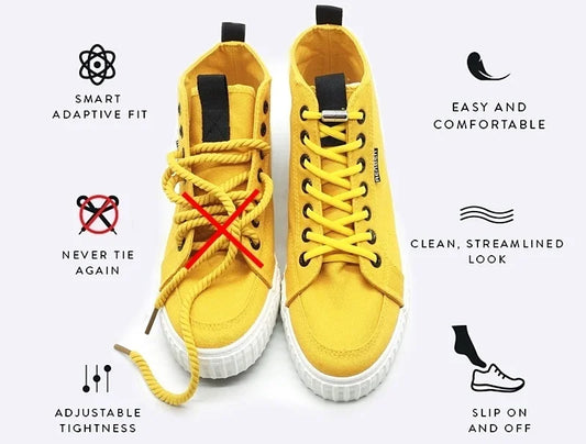 No-Tie Elastic Shoelaces with Metal Lock