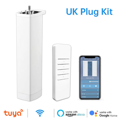 Smart Curtain Motor  – Tuya WiFi/Zigbee | RF Remote + App + Alexa/Google