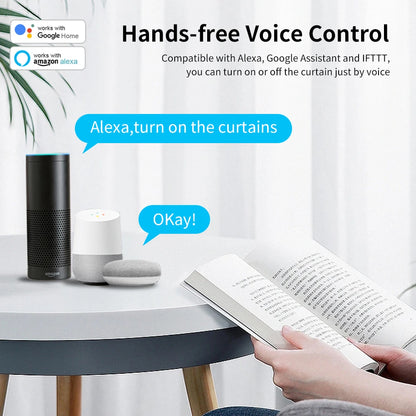 Smart Curtain Motor  – Tuya WiFi/Zigbee | RF Remote + App + Alexa/Google