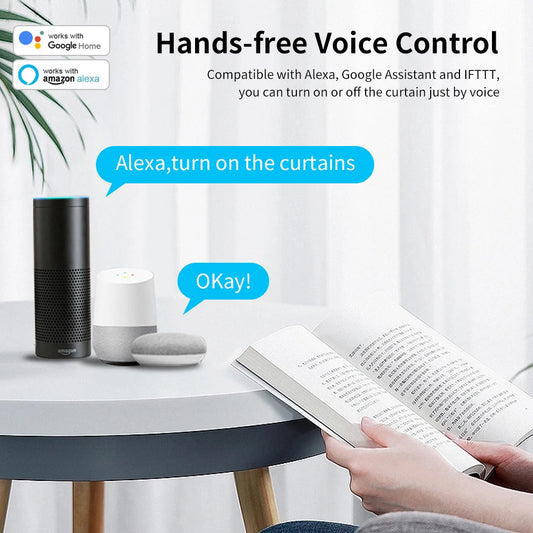Smart Curtain Motor  – Tuya WiFi/Zigbee | RF Remote + App + Alexa/Google