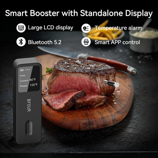 Wireless Bluetooth Meat Thermometer with LCD & Waterproof Probes