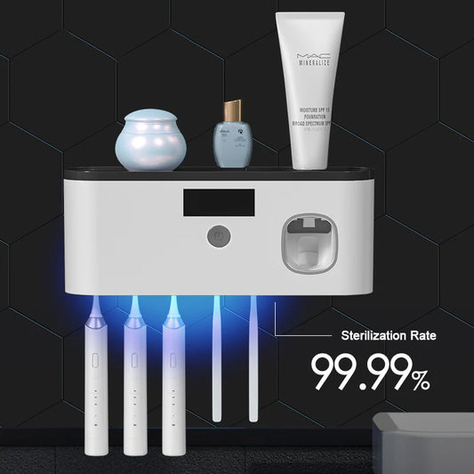 Smart Oral Care Station – UV Sterilizer & Toothpaste Dispenser