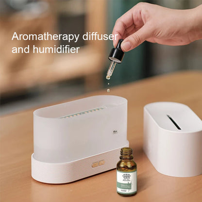 Aroma Diffuser – Cool Mist Humidifier, LED Flame Lamp & Essential Oil Fogger