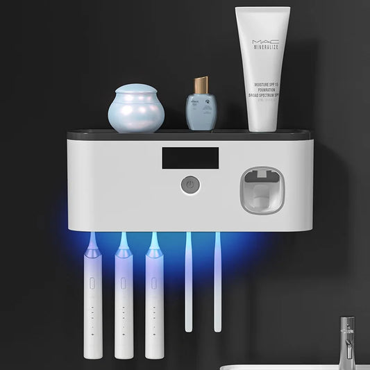 Smart Oral Care Station – UV Sterilizer & Toothpaste Dispenser