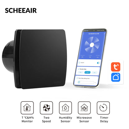 Smart Life WiFi Bathroom Exhaust Fan with Humidity & Motion Sensors