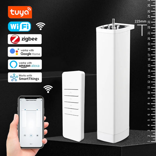 Smart Curtain Motor  – Tuya WiFi/Zigbee | RF Remote + App + Alexa/Google