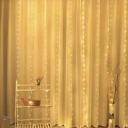 Solar Curtain Fairy Lights | 300 LEDs for Outdoor, Garden & Holiday Magic